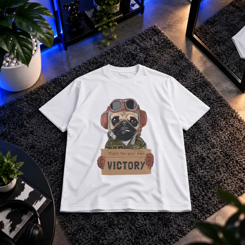 تیشرت سگ پاگ خلبان طرح Victory
