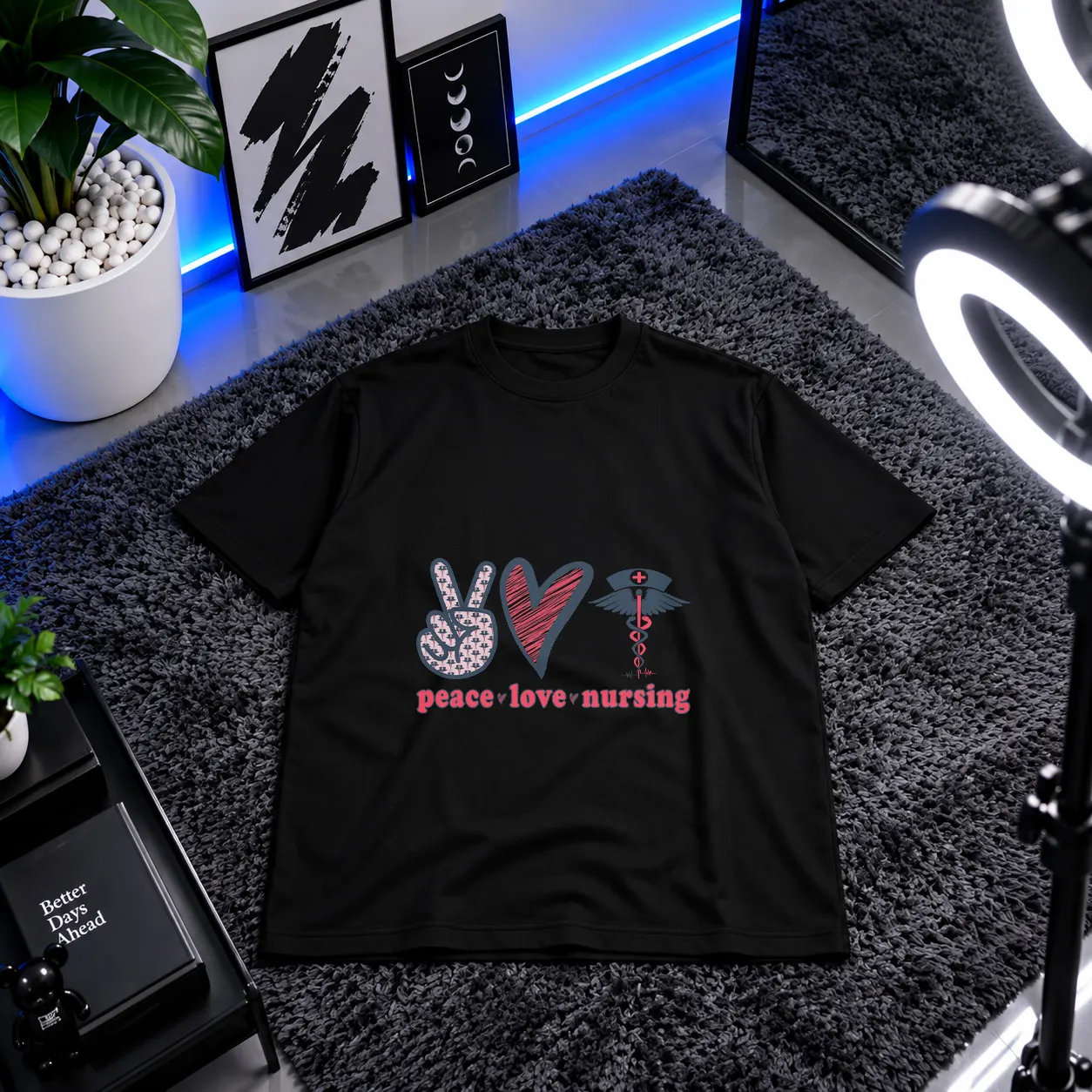 تیشرت پرستاری طرح Peace Love Nursing کد 895