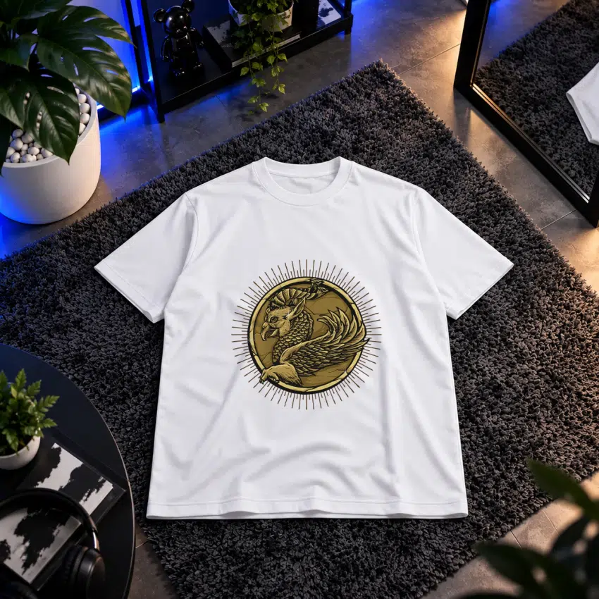 تیشرت طرح مدال گوسفند طلایی