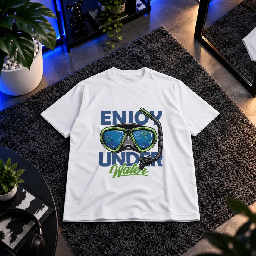 تیشرت طرح ماسک غواصی Enjoy Underwater