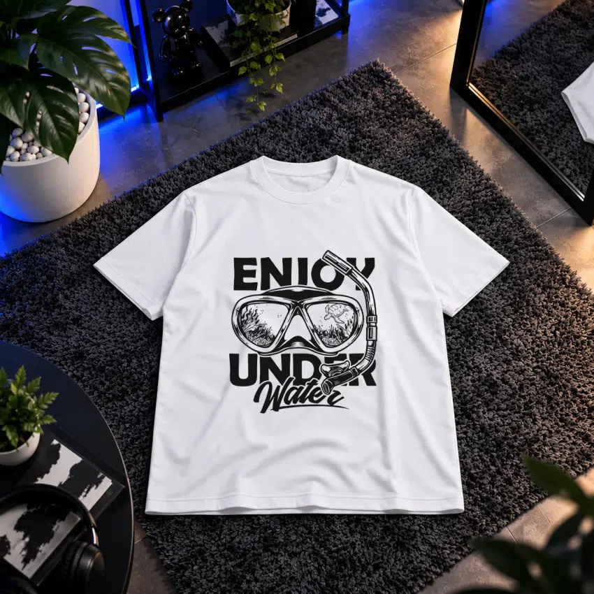 تیشرت طرح ماسک غواصی Enjoy Underwater