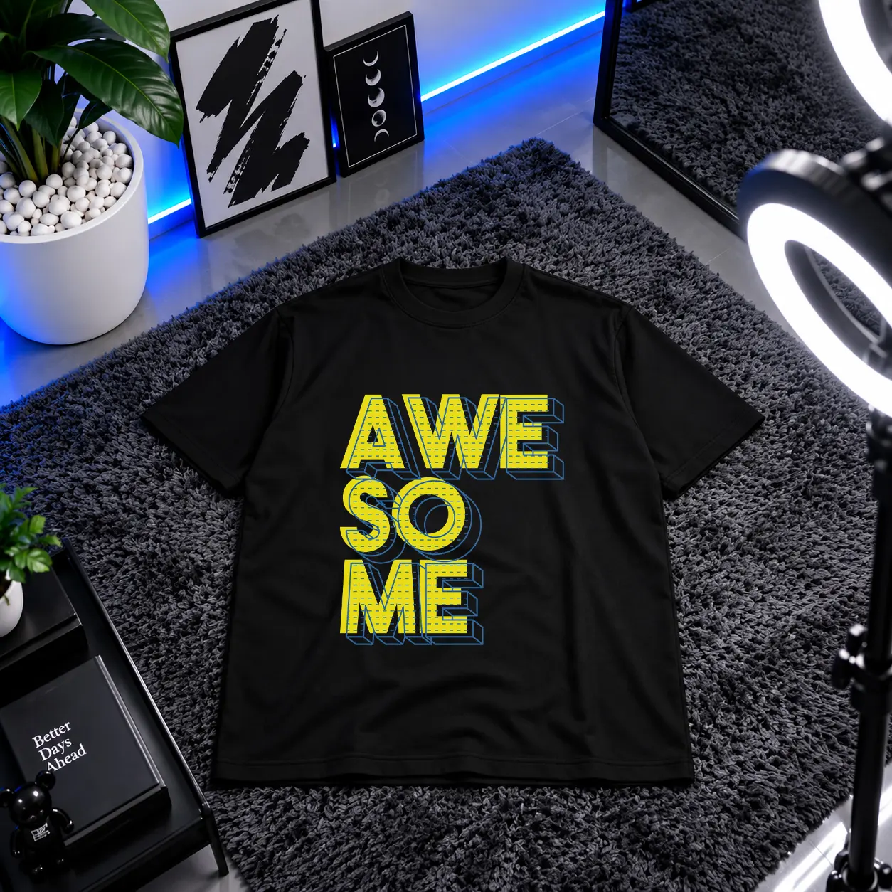 تیشرت نوشته سه بعدی Awesome کد 9325
