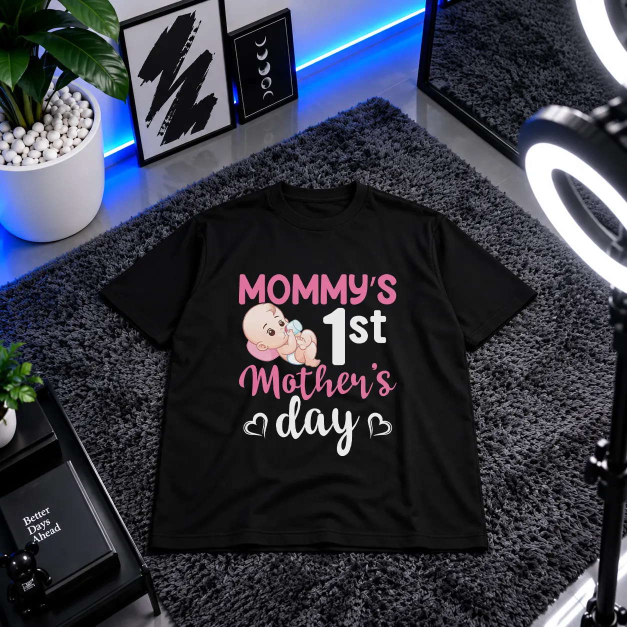 تیشرت مادر طرح Mommy’s First Mother’s Day کد 9627