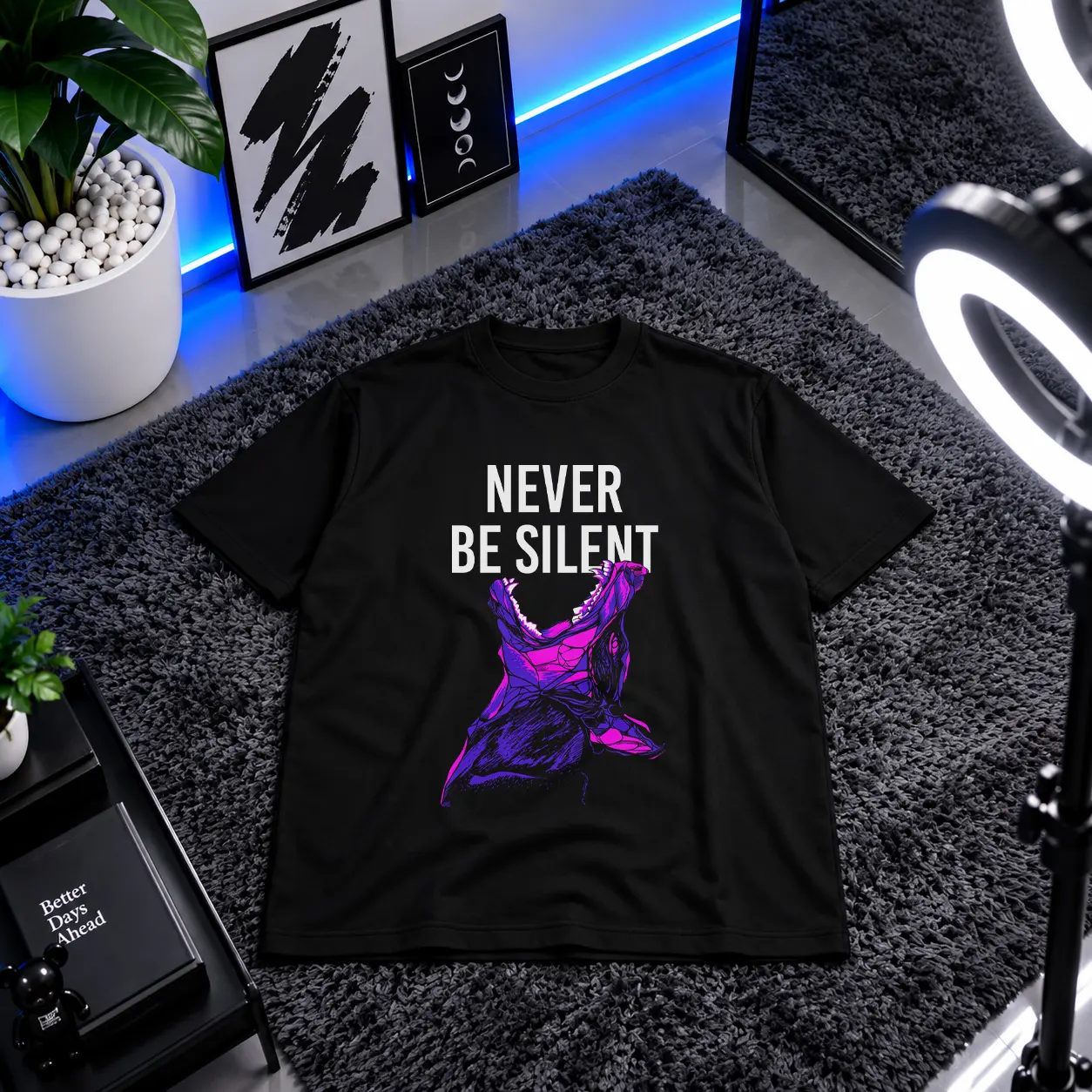 تیشرت دست فریادزن طرح Never Be Silent کد 9669