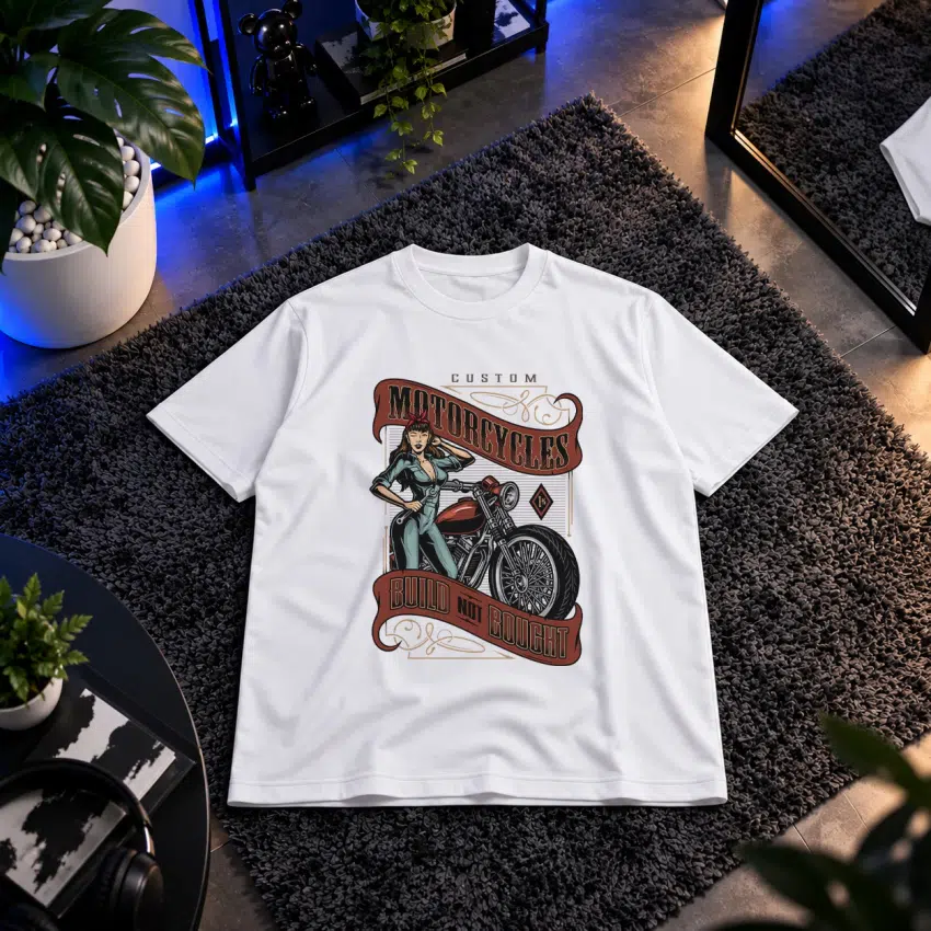 تیشرت موتورسیکلت طرح Custom Build Not Buy