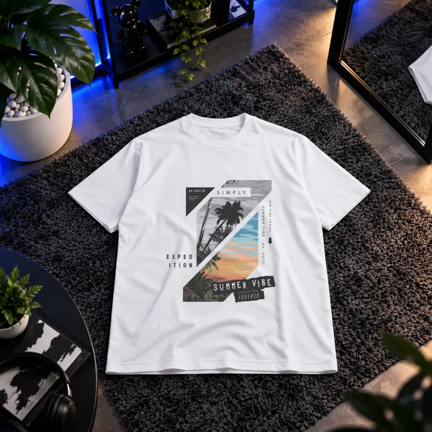 تیشرت تابستانی طرح سفر و ساحل