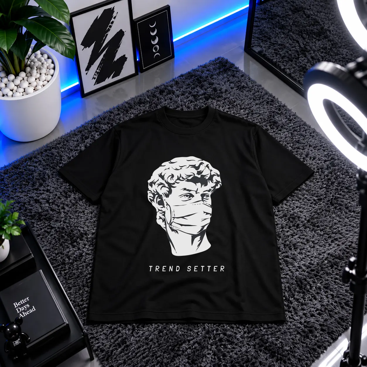 تیشرت طرح مجسمه Trend Setter کد 9828