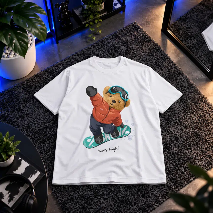تیشرت خرس اسنوبوردسوار طرح Jump High
