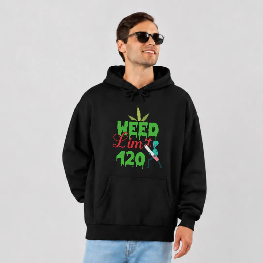 هودی نوشته Weed Limit 420 طرح فضایی کد 31550