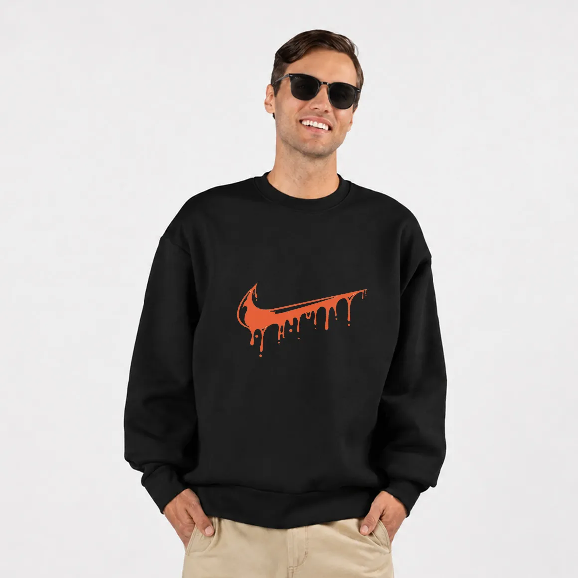 دورس نایکی طرح لوگوی مایع نارنجی (Nike Drip) کد 24784