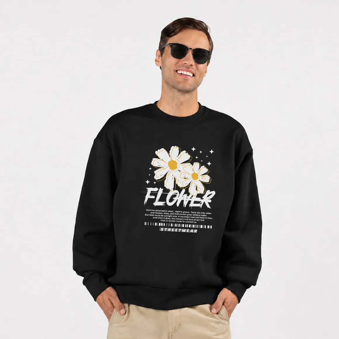 دورس گل سفید طرح Flower Streetwear کد 28804
