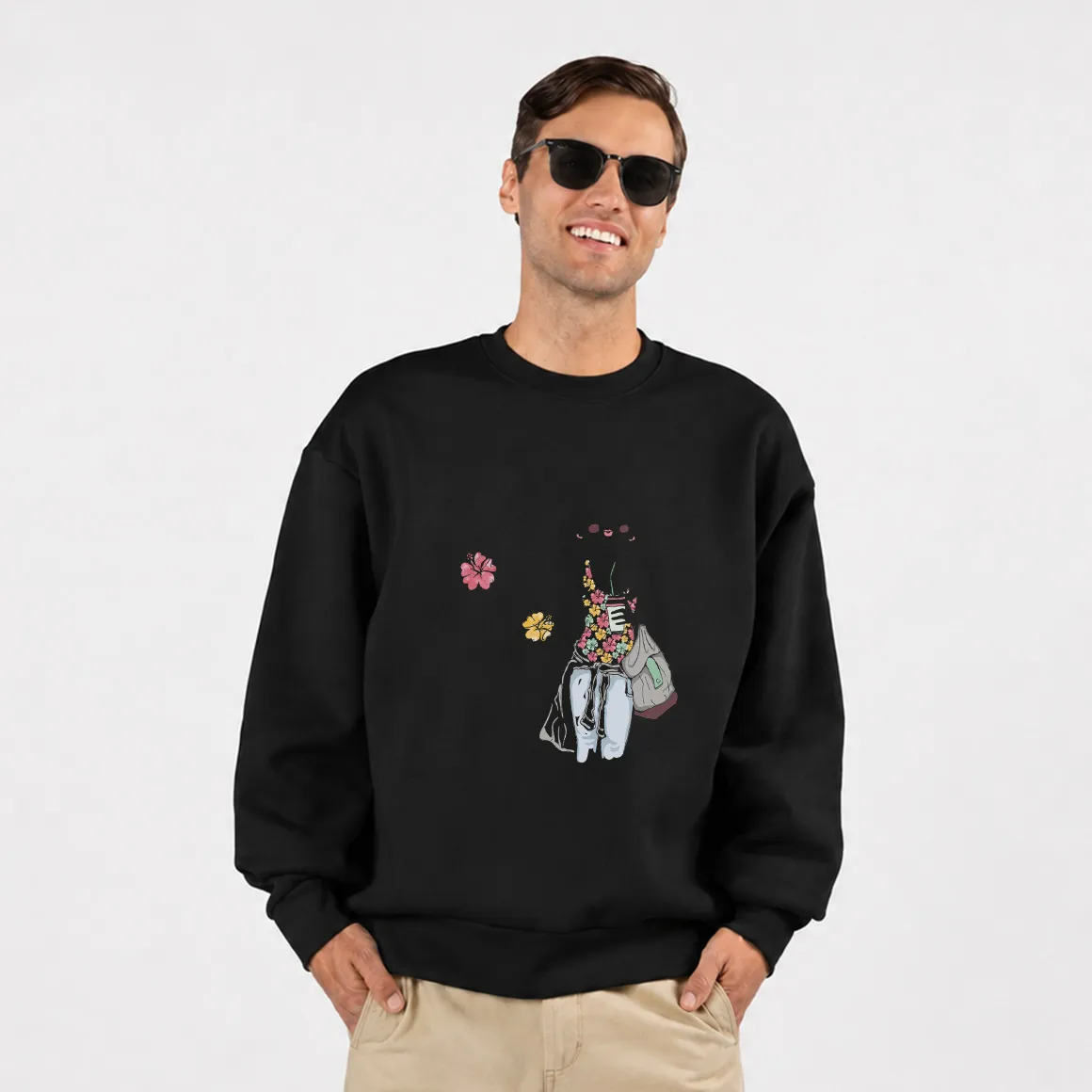 دورس مینیمال دختر و گل طرح هنری کد 29793