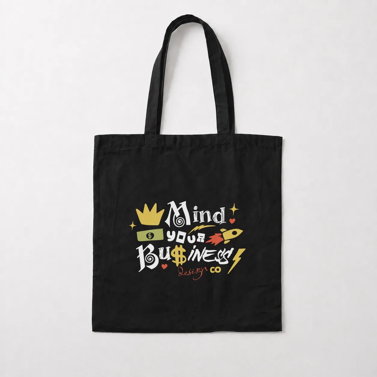 توت بگ نوشته Mind Your Business طرح رنگی کد 23989