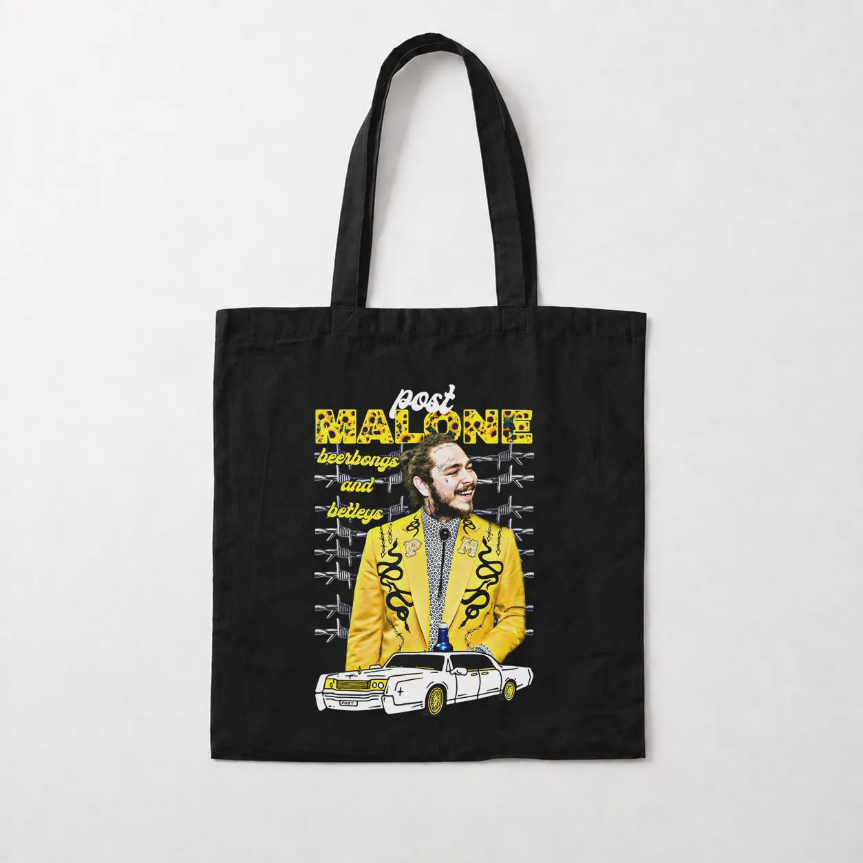 توت بگ پست مالون طرح کت زرد (Post Malone) کد 25184