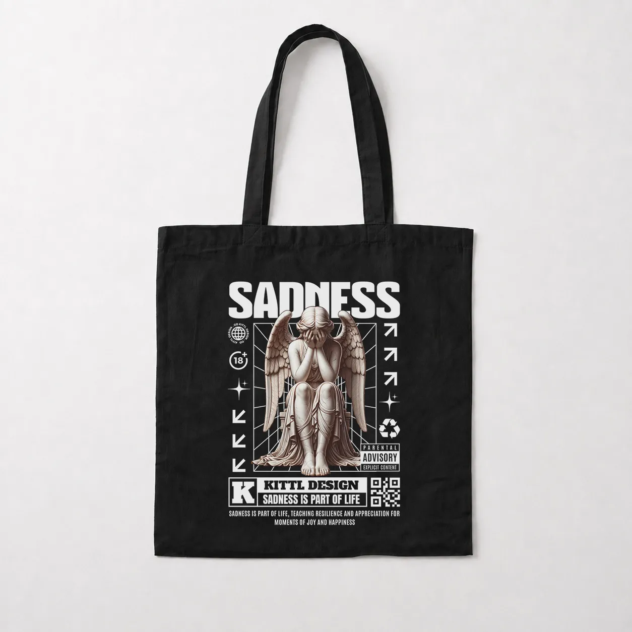 توت بگ مجسمه فرشته نشسته طرح Sadness کد 26973