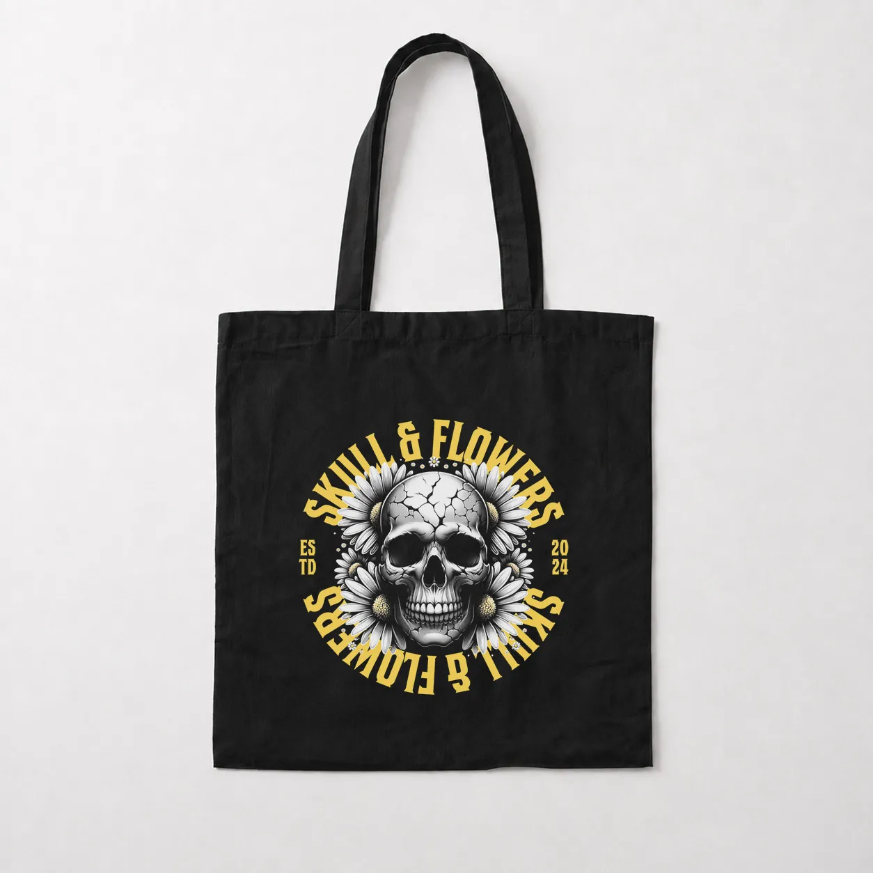 توت بگ جمجمه طرح Skull & Flowers کد 27607