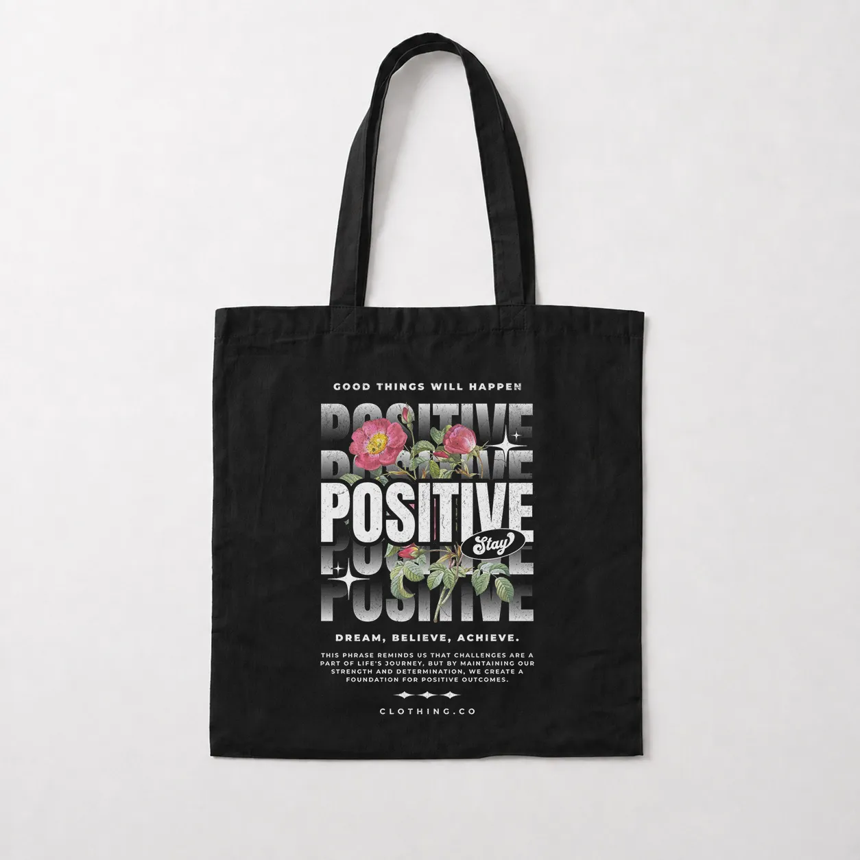 توت بگ انگیزشی طرح Stay Positive کد 28376