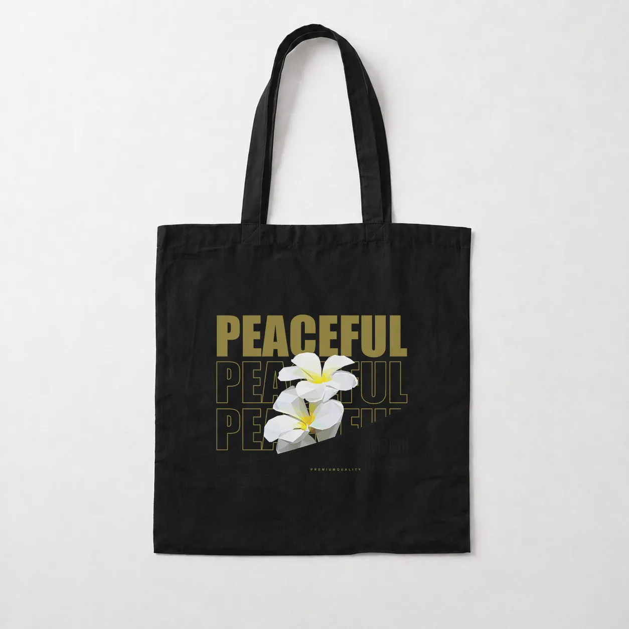 توت بگ گل سفید مینیمال طرح Peaceful کد 28723