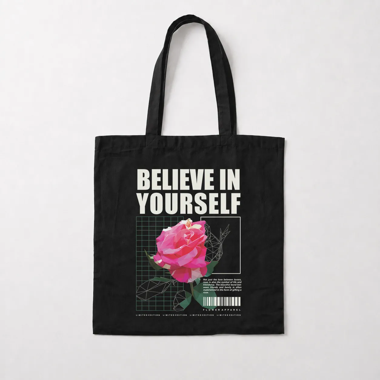 توت بگ گل رز طرح Believe In Yourself کد 28734