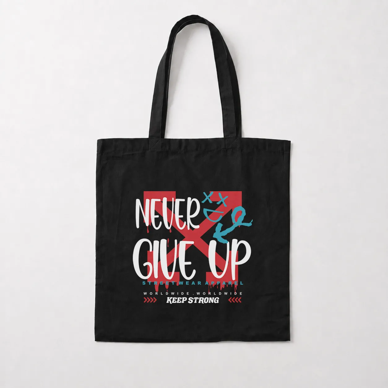 توت بگ تایپوگرافی Never Give Up Keep Strong کد 28782