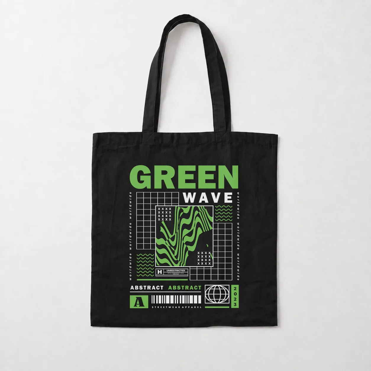 توت بگ آبستره طرح Green Wave کد 28786