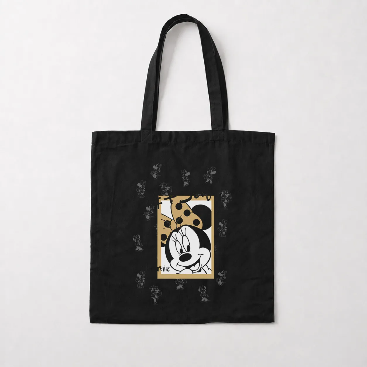 توت بگ مینی موس طرح قاب مشکی طلایی (Minnie Mouse) کد 30597