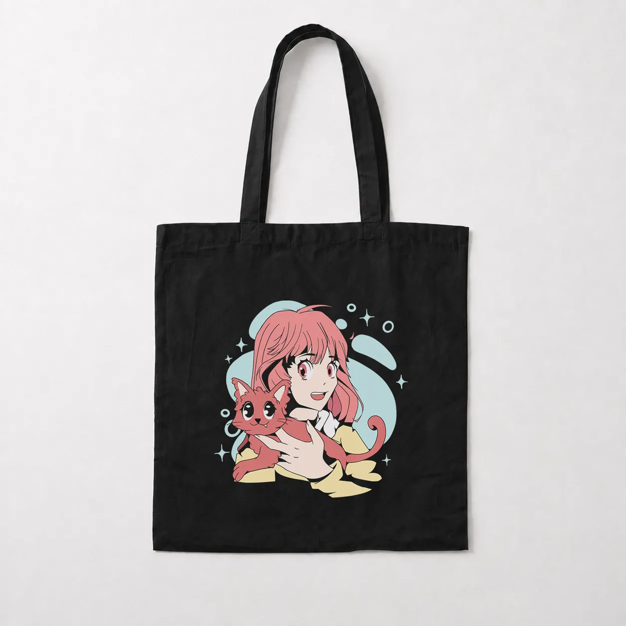 توت بگ انیمه طرح دختر و گربه قرمز کد 30732