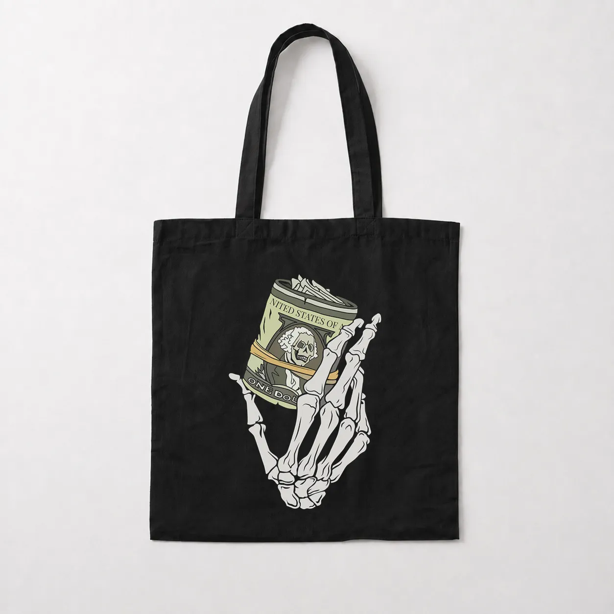 توت بگ طرح اسکلت و اسکناس دلار (Skeleton Dollar) کد 30845