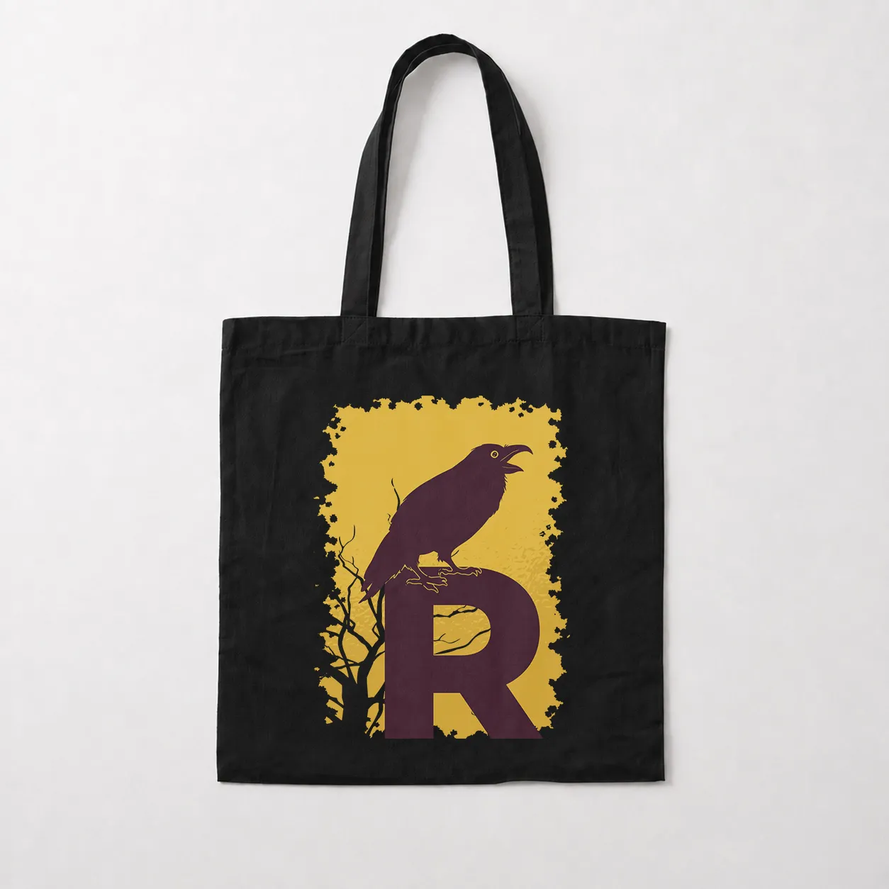 توت بگ طرح کلاغ و حرف R گوتیک (Crow & Letter R) کد 30879