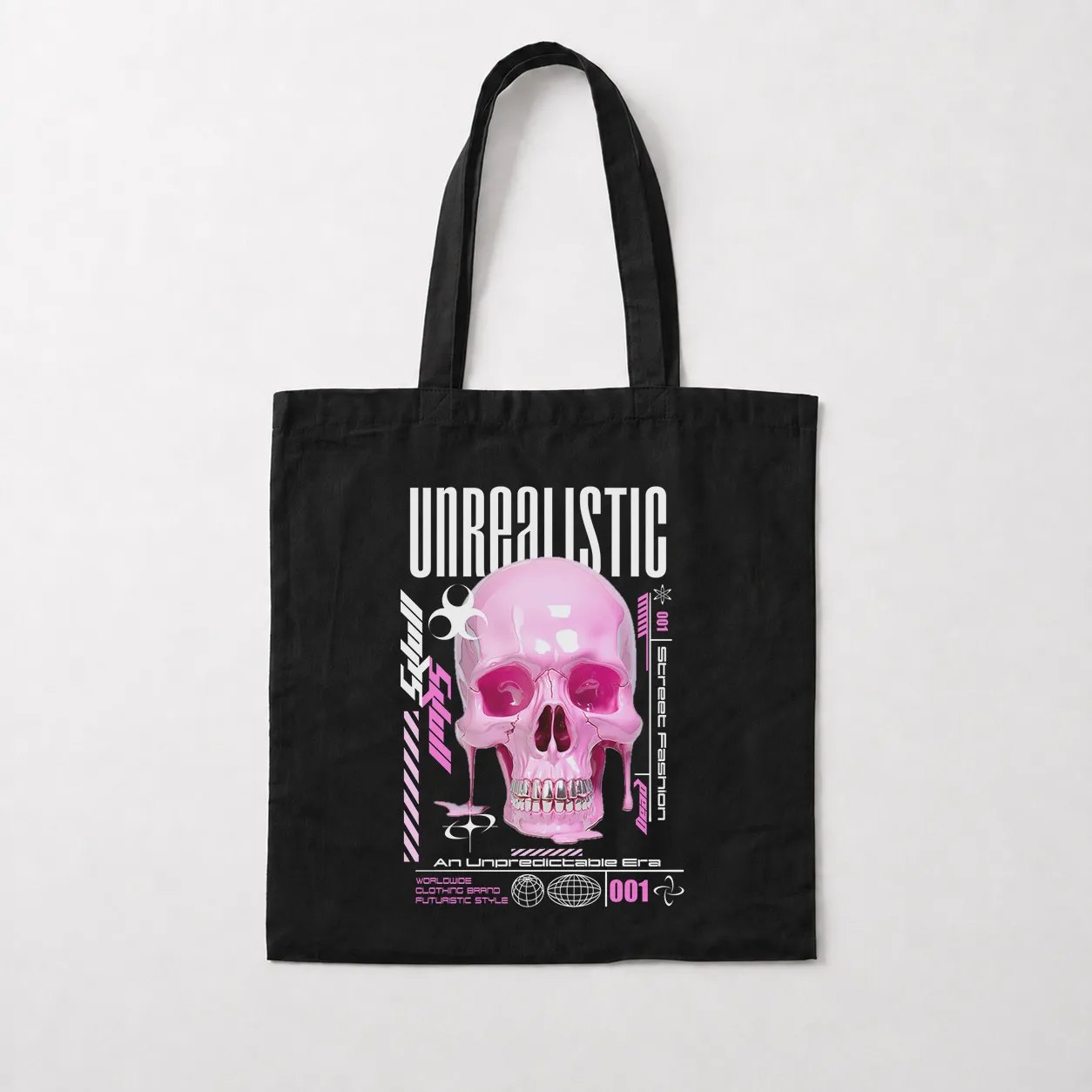 توت بگ جمجمه طرح فشن صورتی (Unrealistic Skull) کد 31187