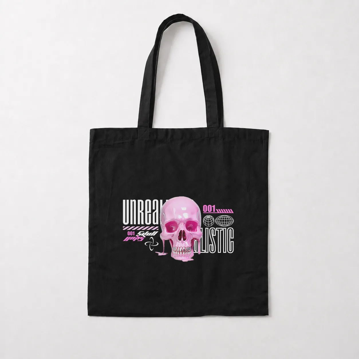 توت بگ جمجمه طرح صورتی نئونی (Neon Pink Skull) کد 31188