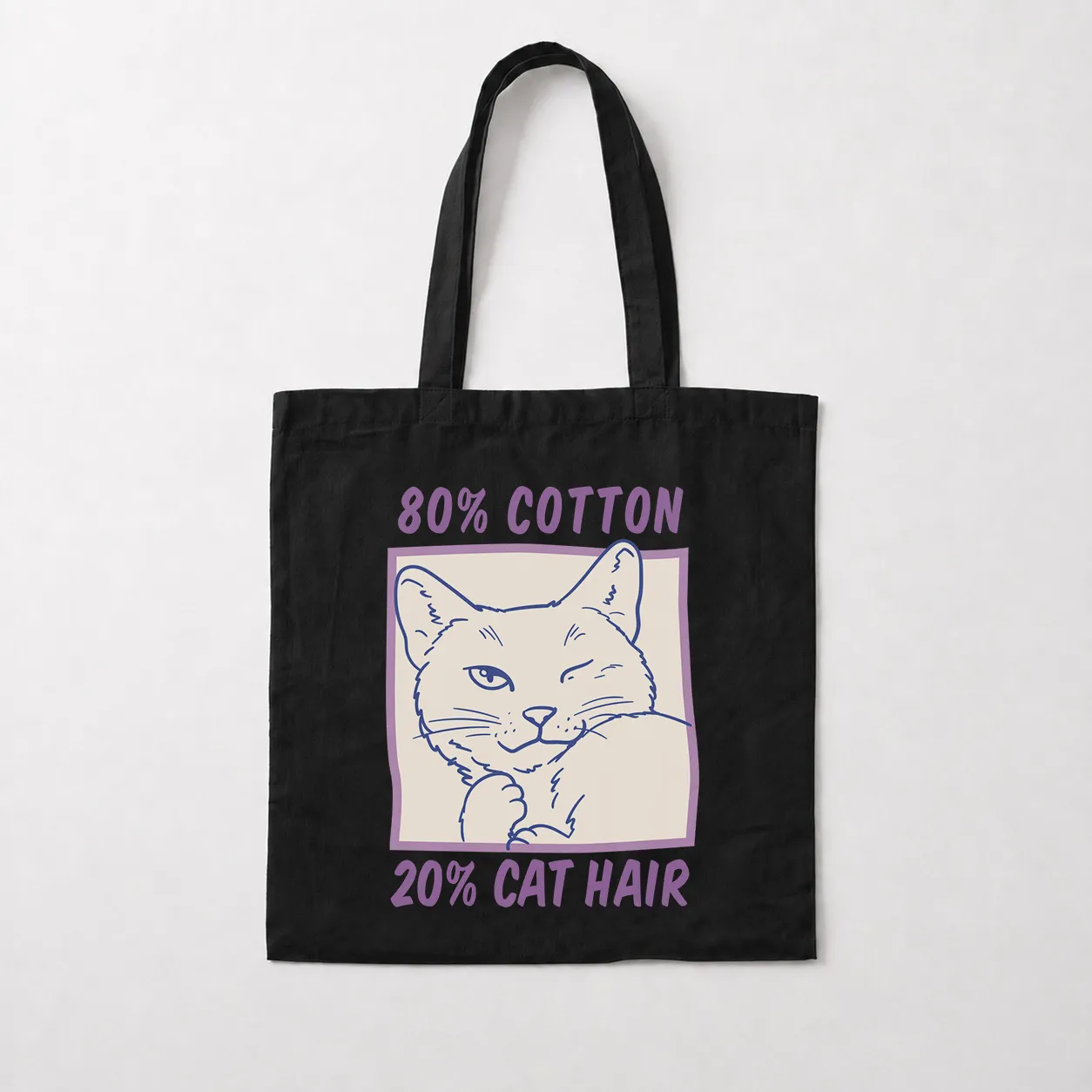 توت بگ گربه طرح 80% Cotton 20% Cat Hair کد 32327