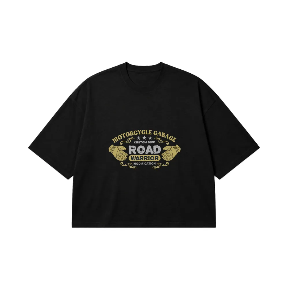 تیشرت باکسی موتورسواری طرح Road Warrior Garage کد 24322