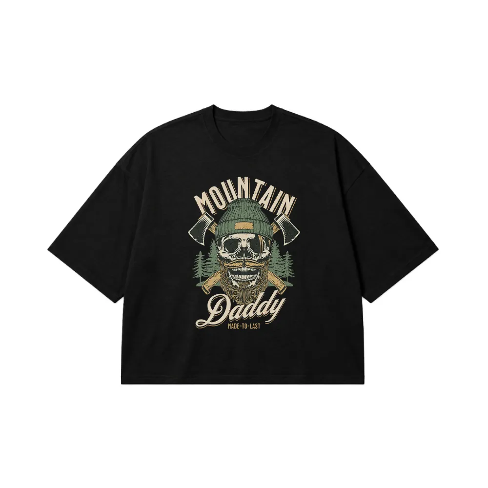 تیشرت باکسی پدر کوهنورد طرح جمجمه Mountain Daddy کد 24335