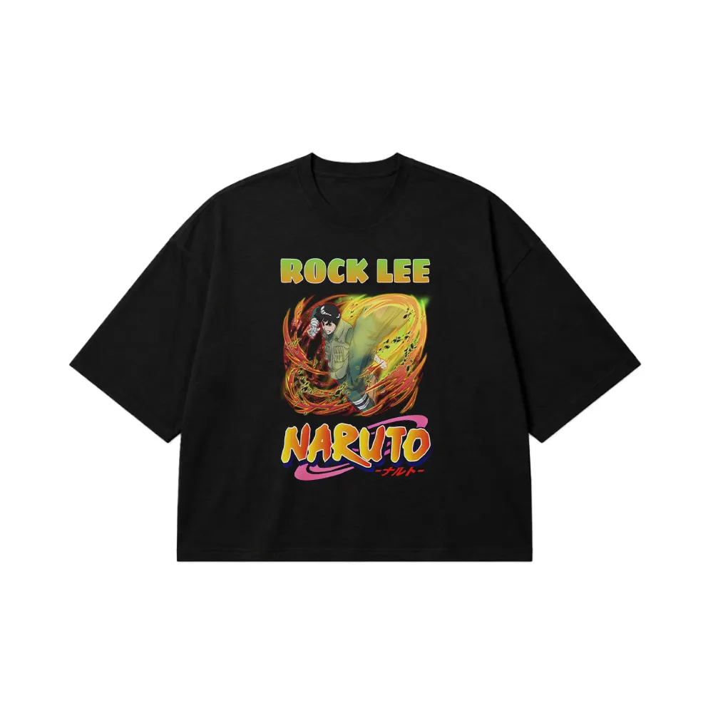 تیشرت باکسی انیمه ناروتو طرح راک لی (Rock Lee) کد 24601