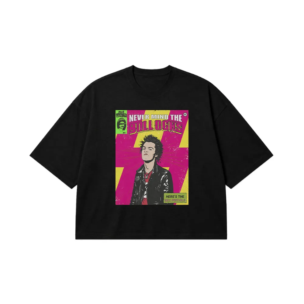 تیشرت باکسی گروه Sex Pistols طرح Never Mind the Bollocks کد 24651