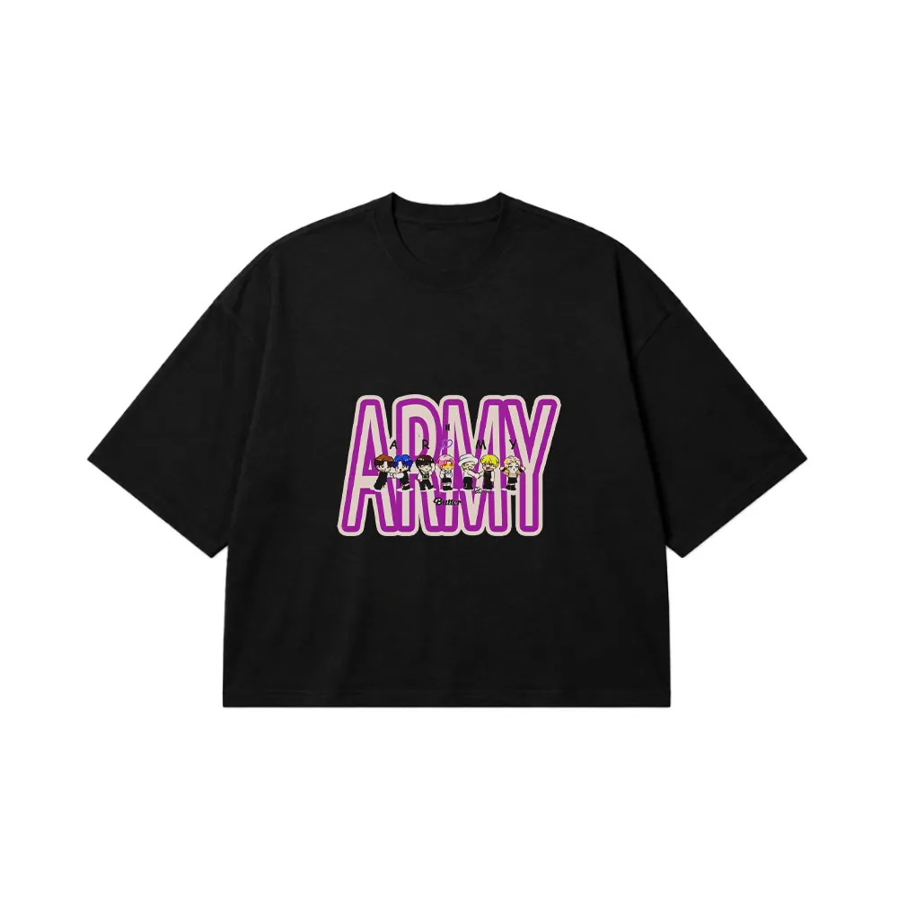 تیشرت باکسی بی‌تی‌اس طرح آرمی (BTS Army) کد 24693
