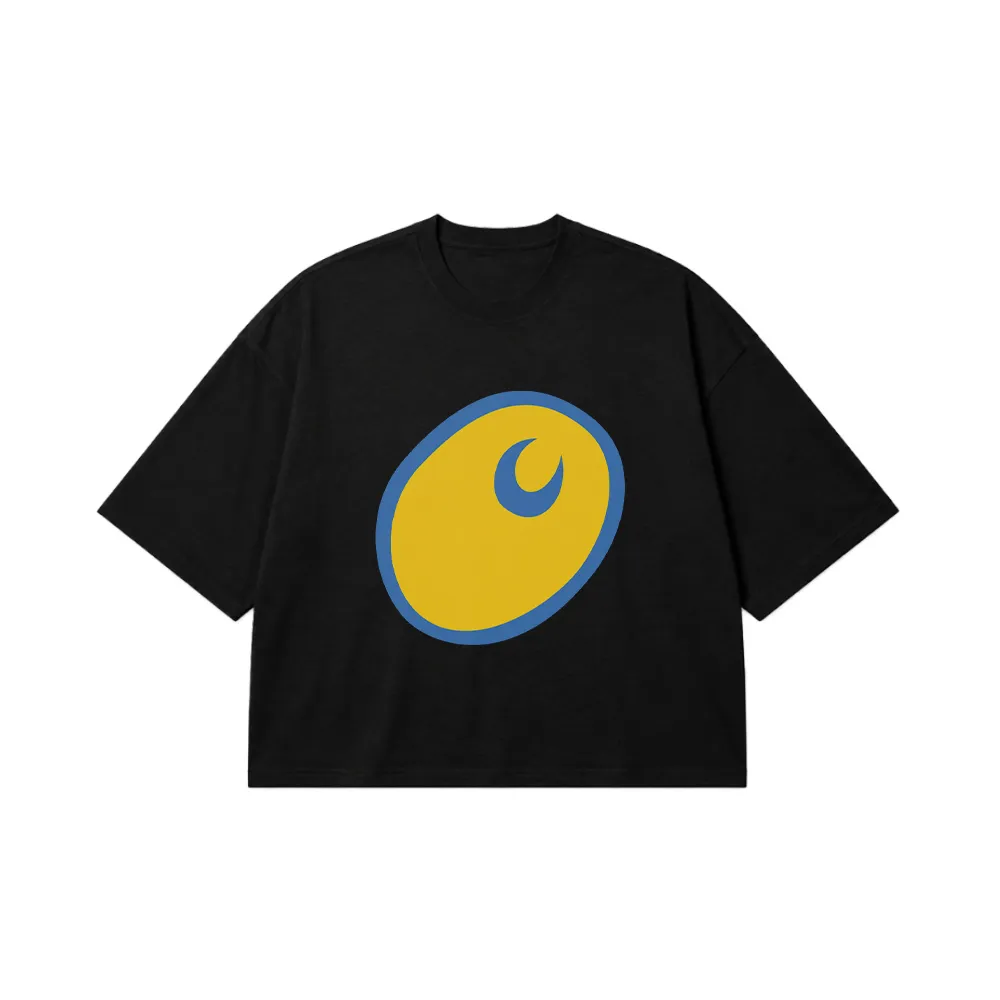 تیشرت باکسی ماه طرح هلال آبی کد 24871