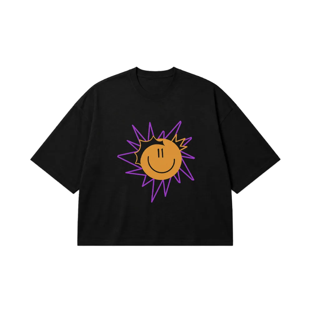 تیشرت باکسی طرح لبخند مینیمال (Smiley) کد 24930