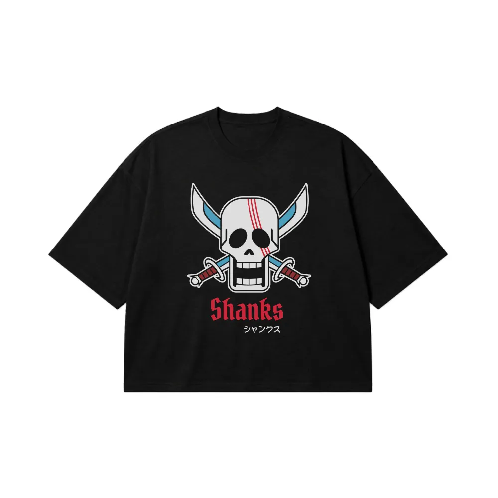 تیشرت باکسی انیمه وان پیس طرح شنکس (Shanks) کد 24958