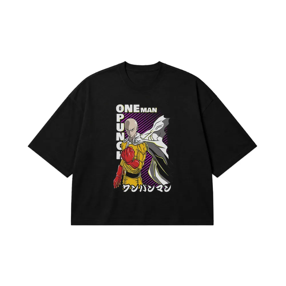 تیشرت باکسی انیمه وان پانچ من طرح سایتاما (One Punch Man) کد 24969