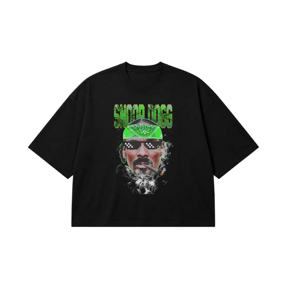 تیشرت باکسی اسنوپ داگ طرح پرتره سبز (Snoop Dogg) کد 25083