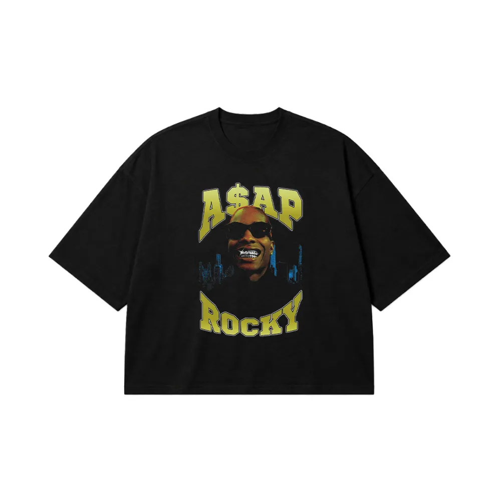 تیشرت باکسی ای‌سپ راکی طرح زرد (A$AP Rocky) کد 25109