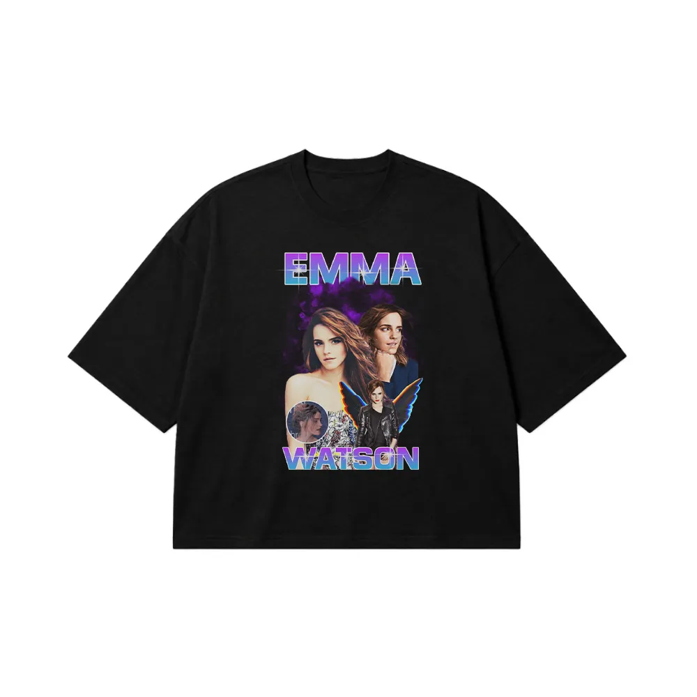 تیشرت باکسی اما واتسون طرح پرتره (Emma Watson) کد 25126