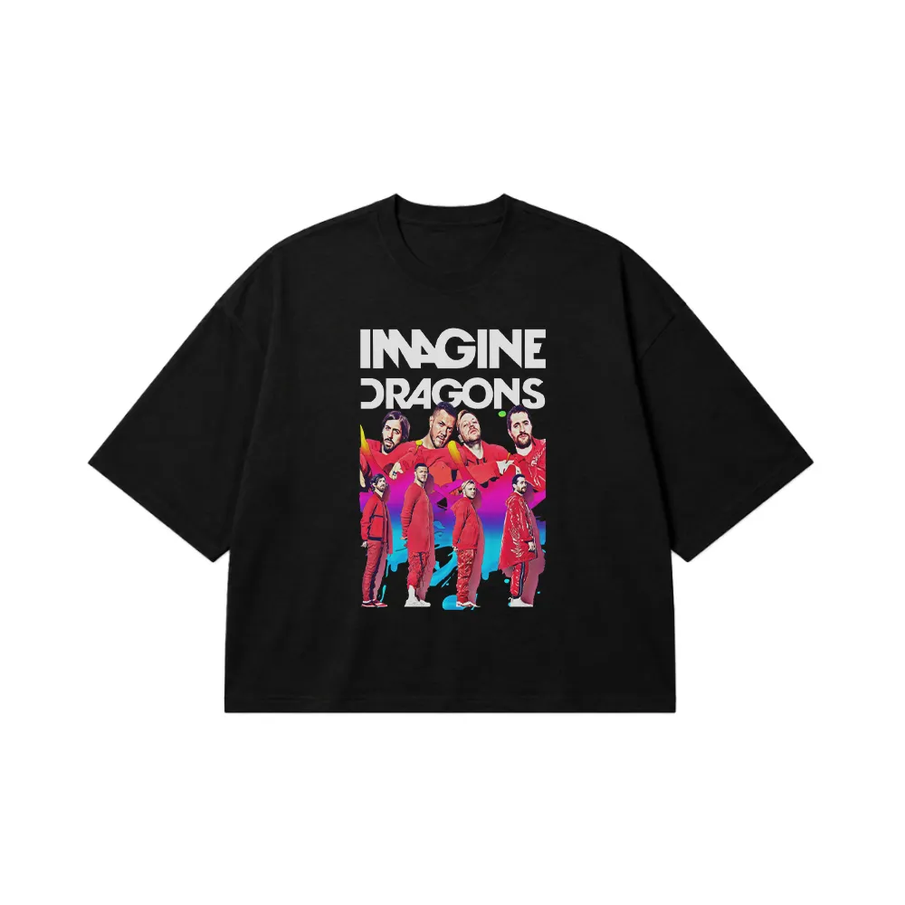 تیشرت باکسی ایمجین دراگونز طرح گروهی (Imagine Dragons) کد 25127