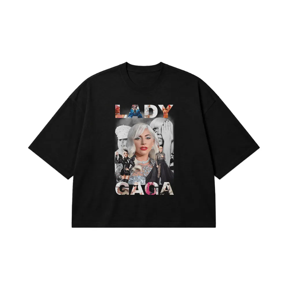 تیشرت باکسی لیدی گاگا طرح پرتره (Lady Gaga) کد 25133