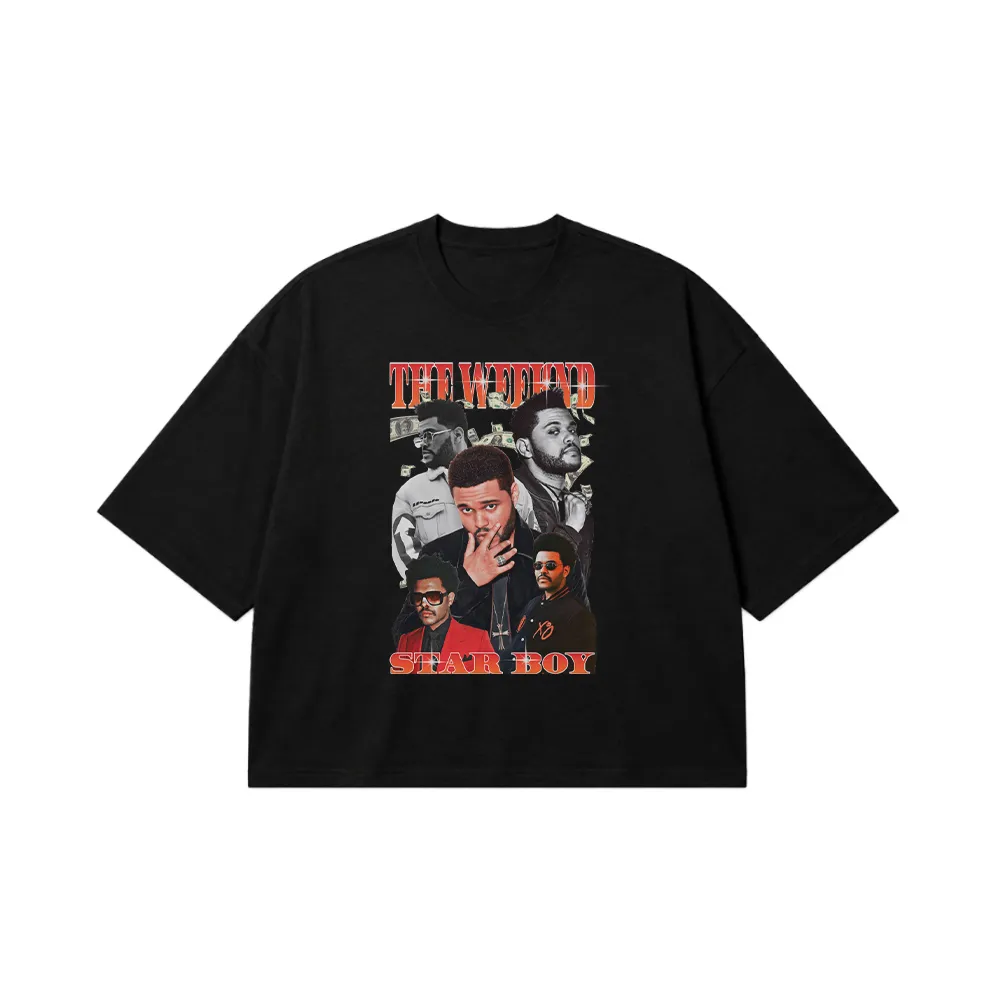 تیشرت باکسی د ویکند طرح Starboy (The Weeknd) کد 25155