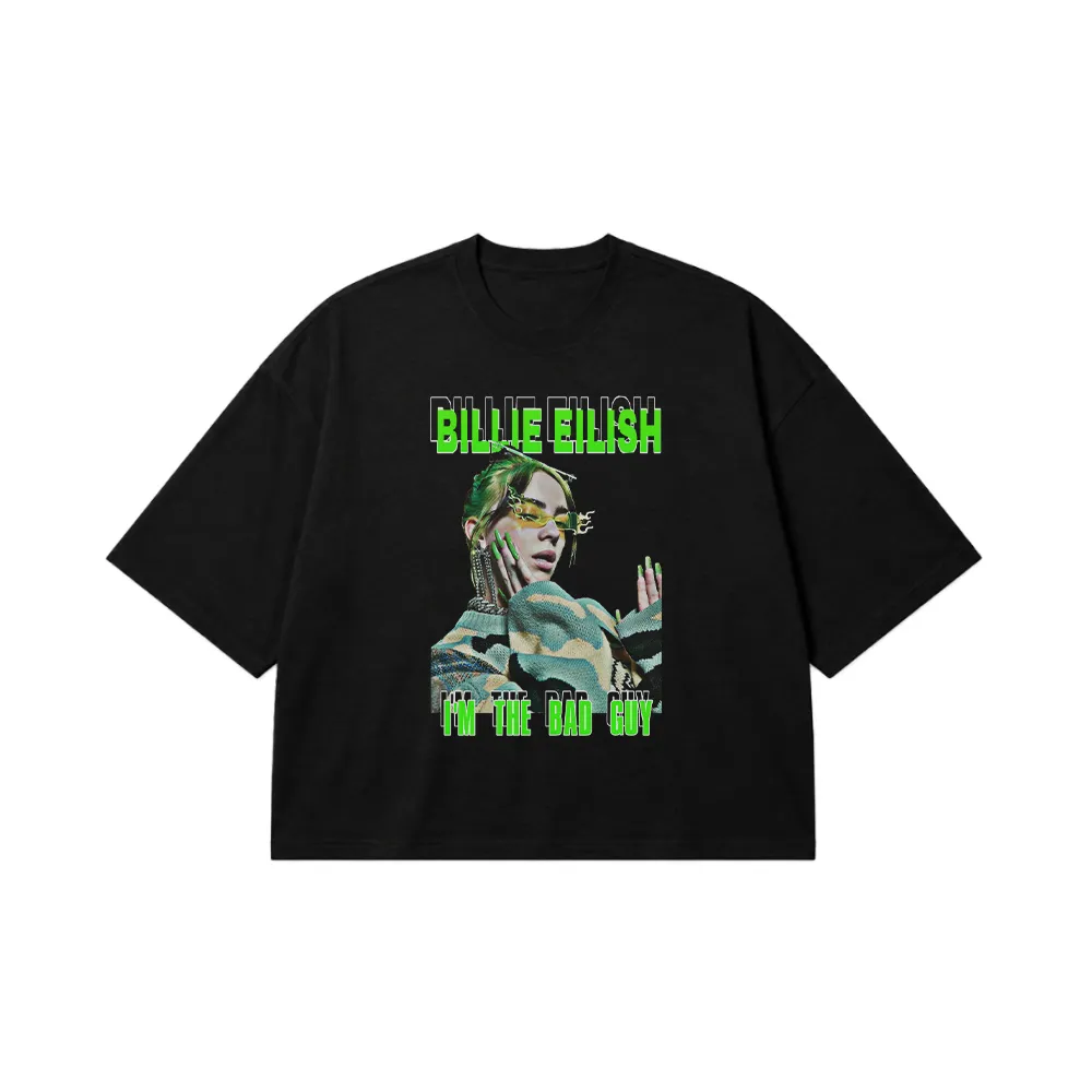 تیشرت باکسی بیلی آیلیش طرح I'm The Bad Guy (Billie Eilish) کد 25161