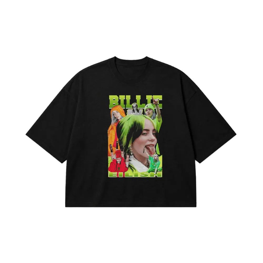 تیشرت باکسی بیلی آیلیش طرح رنگی (Billie Eilish) کد 25164