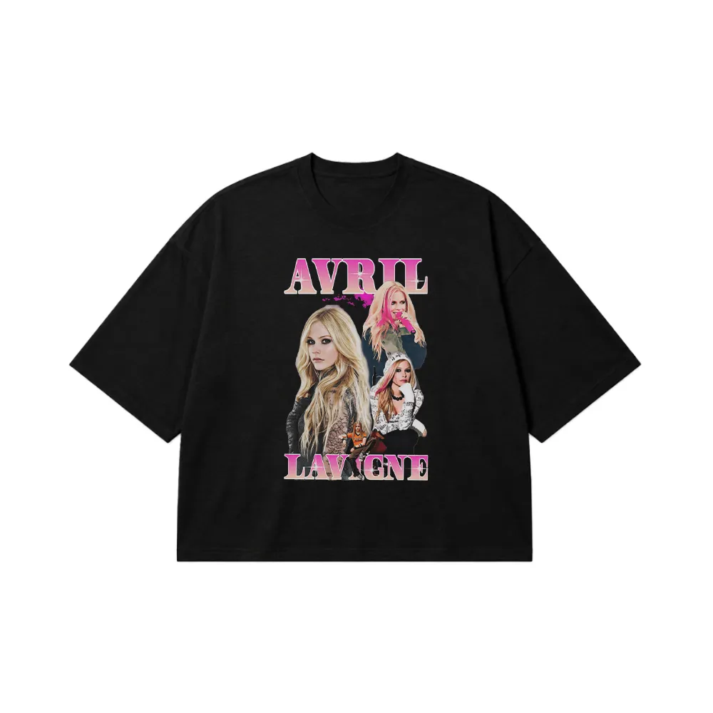 تیشرت باکسی اوریل لاوین طرح پاپ‌راک (Avril Lavigne) کد 25200